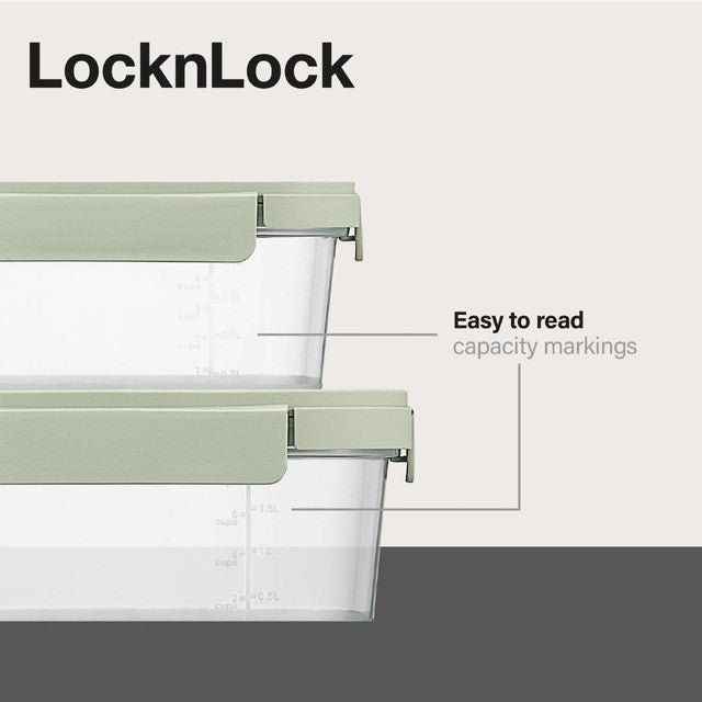 LocknLock NestnLock Sage Green food storage container set 3pc, UK version