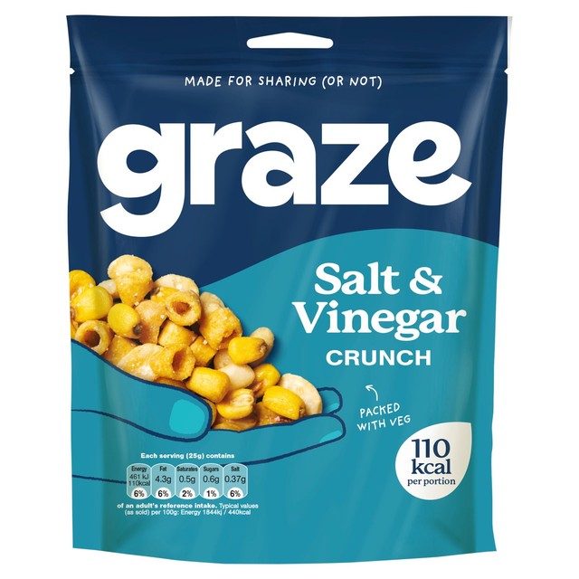 Graze salt and vinegar crunch snack 100g, UK version