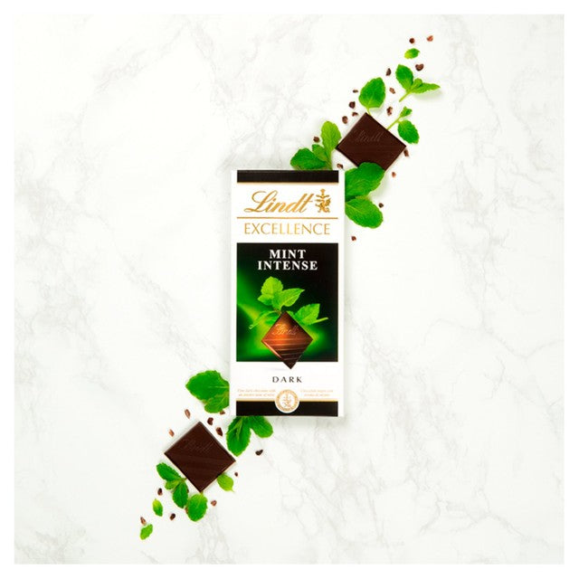 Lindt dark mint chocolate bar 100g, UK version