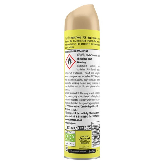 Glade Sweet Chocolate Treat air freshener spray 300ml, UK version