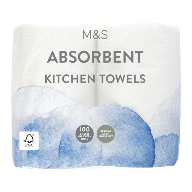M&S Absorbent Kitchen Towels 2 Pack, imported from the UK