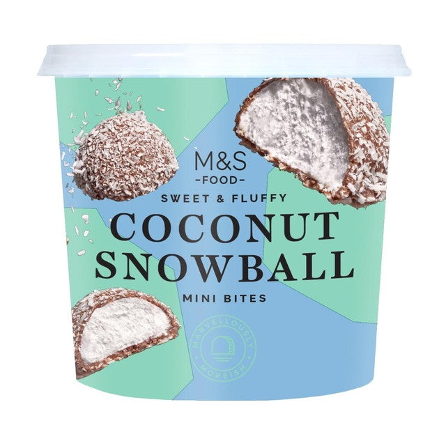 M&S Snowball Mini Bites chocolate-covered marshmallow sweets 212g (British brand)