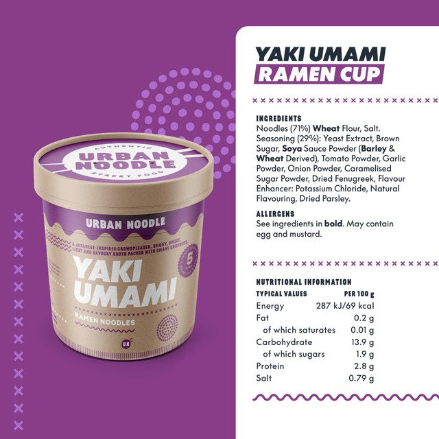 Urban Noodle Yaki Umami Ramen instant noodle pot 87g (British brand)