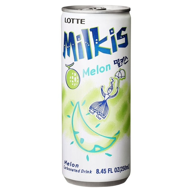 Lotte Milkis Melon Flavour carbonated drink can, imported from the UK