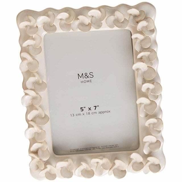 M&S petal photo frame 5x7 inch soft white, imported from the UK