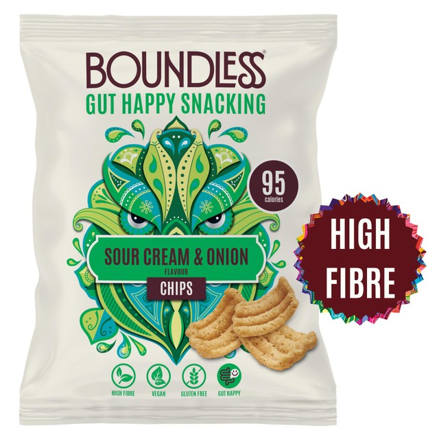 Boundless sour cream and onion crisps 24 x 23g multipack - British product