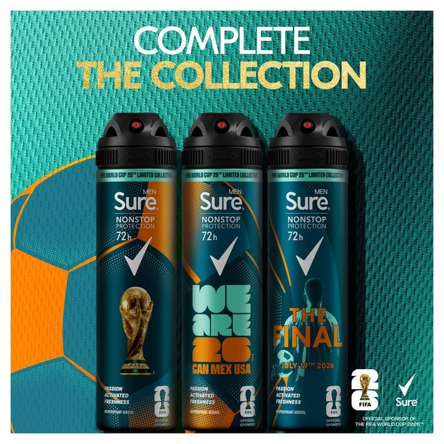 Sure Men antiperspirant deodorant Cobalt Dry aerosol, imported from the UK
