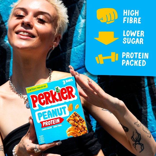 Perkier crunchy peanut protein bars 3 x 35g, imported from the UK