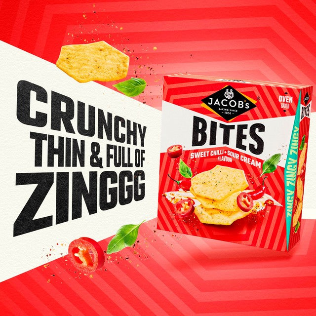 Jacob's Bites sweet chilli and sour cream cracker bites 125g, UK version