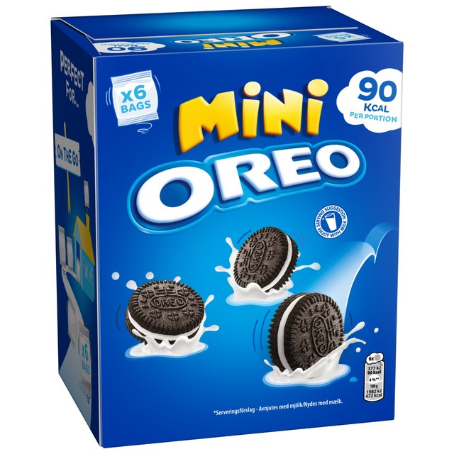 Oreo mini chocolate sandwich biscuits 114g box, imported from the UK