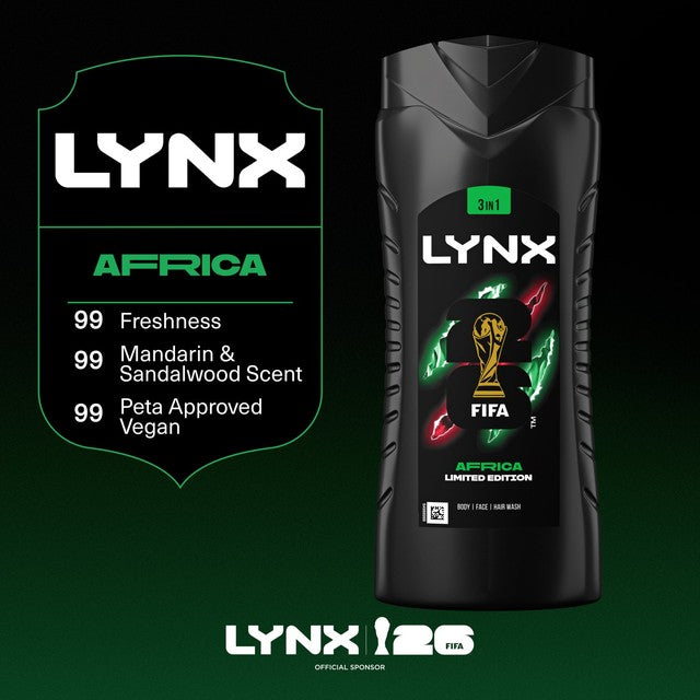 Lynx Africa body wash 500ml, UK version