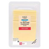 M&S British Lighter Mature Cheddar cheese slices 10 slices, imported from the UK