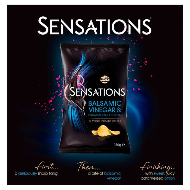 Sensations Balsamic Vinegar & Caramelised Onion Potato Crisps 150g (British brand)
