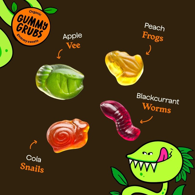Wild Thingz gummy grubs mixed fruit flavours 130g (British brand)