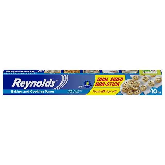 Reynolds dual sided non stick baking paper 10m, imported from the UK