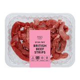 M&S beef stir fry strips 250g, imported from the UK