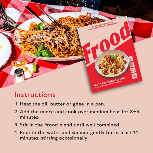 Frood Bella Bolognese Blend 80g, imported from the UK