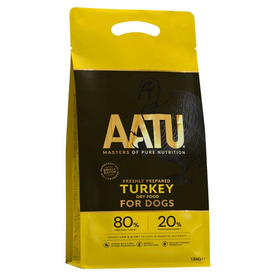 M&S AATU 80/20 Complete Grain Free Adult Turkey Dry Dog Food 1.5kg- Buy online at McGrocer