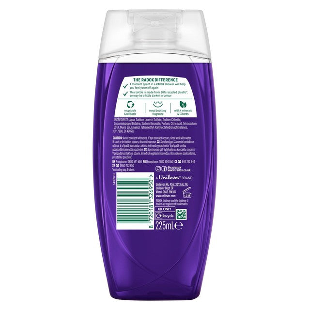 Radox Feel Relaxed shower gel 225ml, imported from the UK