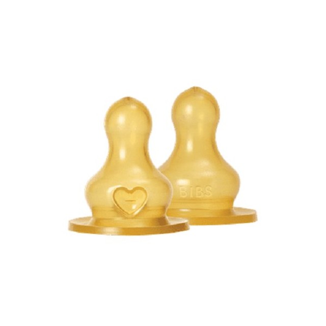 BIBS natural rubber latex fast flow bottle teat 4m+, UK version