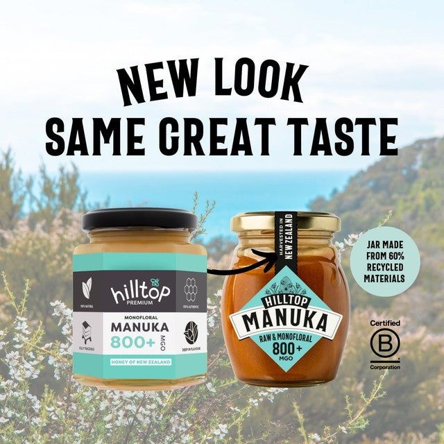 Hilltop Honey Manuka MGO800+ honey 225g, UK version