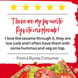 Ryvita sesame crispbread 250g, imported from the UK
