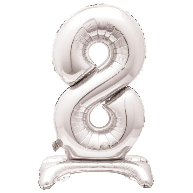 Unique Party giant silver foil number 8 balloon 30 inch UK version