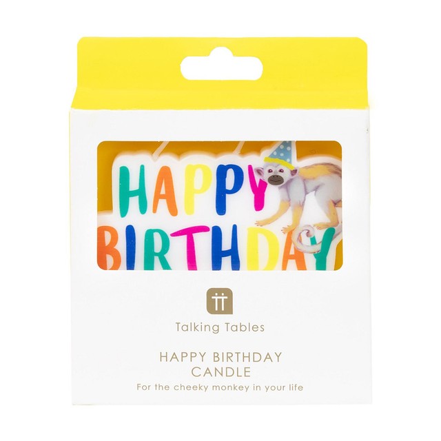 Talking Tables Safari Animal Birthday Candle 10cm (British brand)