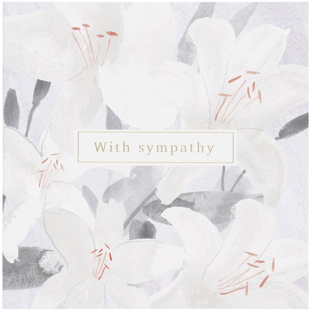 M&S Floral Sympathy Card 15cm x 15cm, imported from the UK