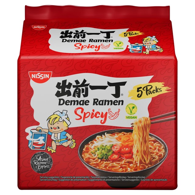 Nissin spicy instant noodles multipack 5x100g - British product
