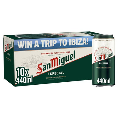 M&S San Miguel Especial Premium Lager Beer Cans 10 x 440ml- Buy online at McGrocer