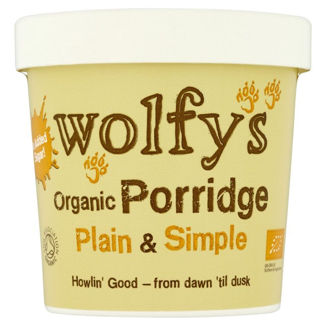 Wolfy's Organic Plain & Simple Porridge Pot 60g (British brand)
