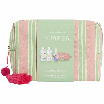 M&S M&S Sweet Orange & Lavender Pamper Wash Bag Body Care Gift Set with 60ml Body Wash, 60ml Lotion and 30ml Mist- Buy online at McGrocer