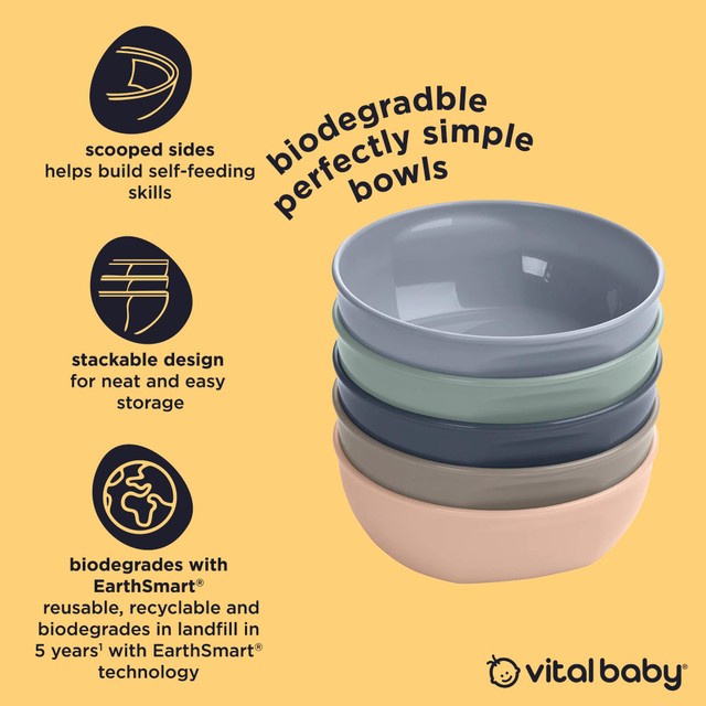 Vital Baby natural baby feeding bowls 5pk (British brand)