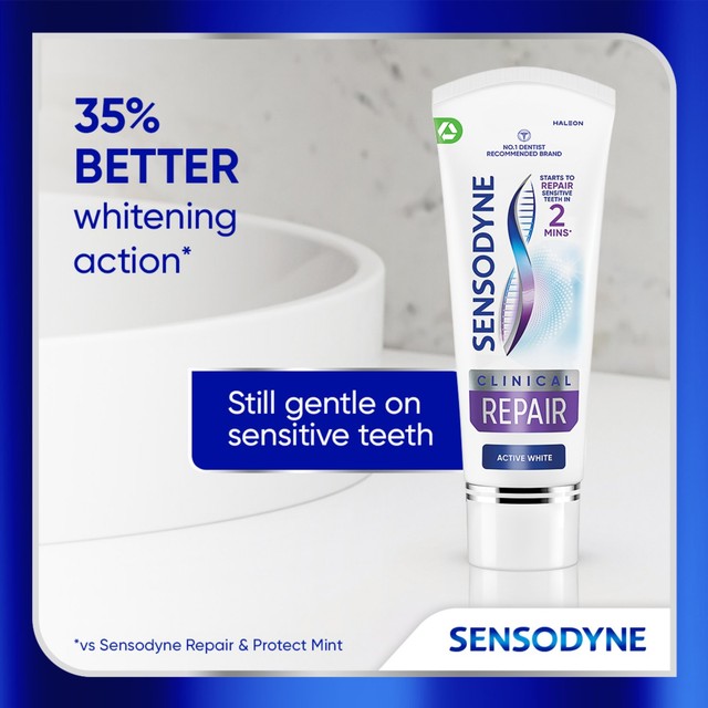 Sensodyne Clinical Repair Active White toothpaste 75ml (British brand)