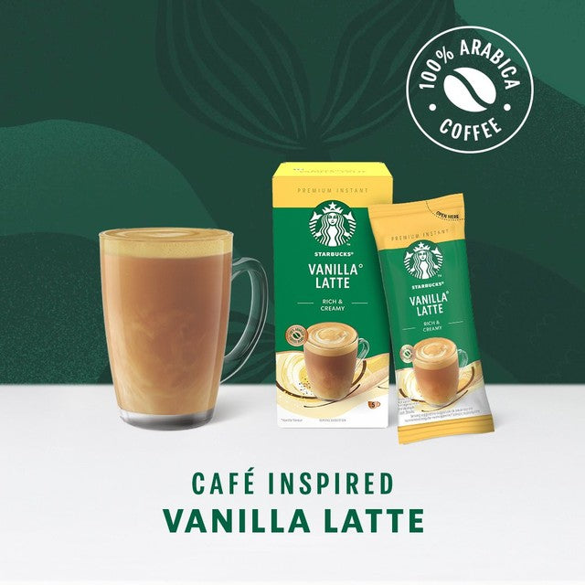 Starbucks vanilla latte coffee sachets 5 pack (British brand)