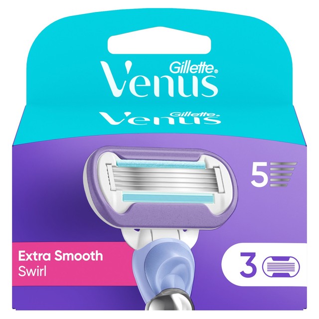 Gillette Venus Extra Smooth Swirl razor blades 3 pack, UK version