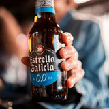 Estrella Galicia 0.0% Spanish Lager alcohol-free 12 x 330ml bottles - British product