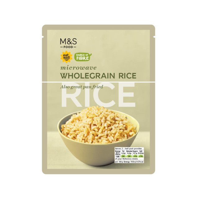 M&S microwave wholegrain rice 250g, imported from the UK