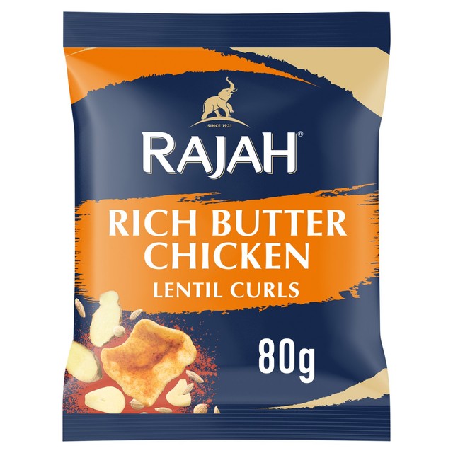 Rajah butter chicken lentil curls 80g - British product