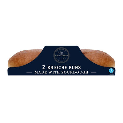 M&S Brioche-burgerboller beriket med egg, smør og kremfløte, 2 per pakke