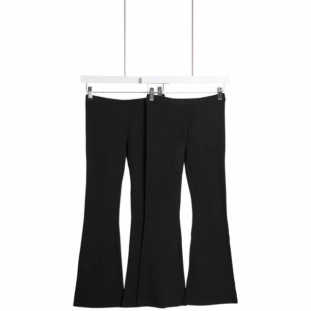 M&S girls cotton flared leggings black 9-10 years, imported from the UK