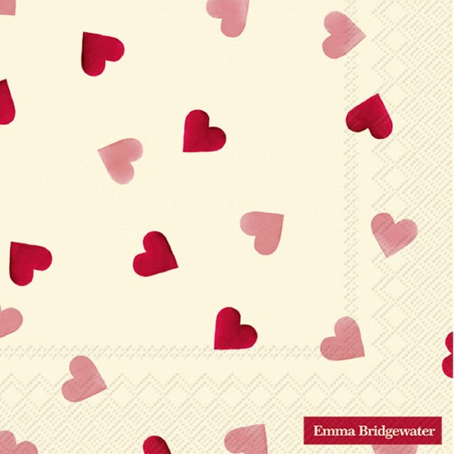Emma Bridgewater Pink Hearts napkins 20 pack - British product