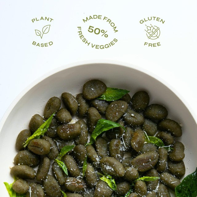 Sunny & Luna spinach gnocchi, gluten-free Italian pasta imported from the UK