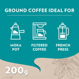 Lavazza Milano ground coffee 200g, UK version