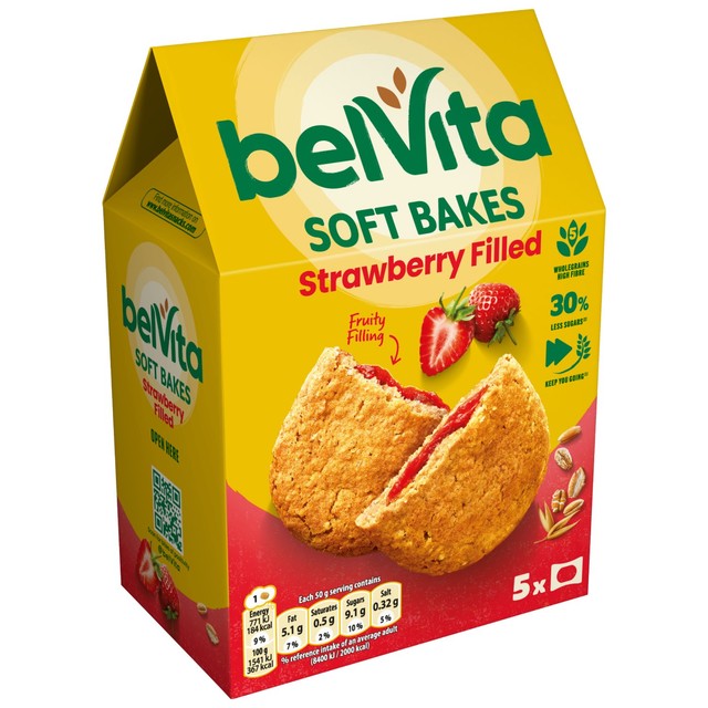 Belvita strawberry soft bakes breakfast biscuits - British product