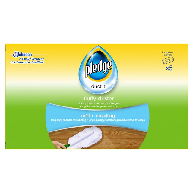 Pledge Dust It Fluffy Duster Refill 5 pack, imported from the UK