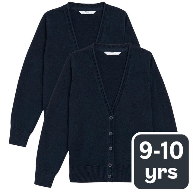 M&S children's cotton cardigan with Staynew 2-pack 9-10Y, imported from the UK