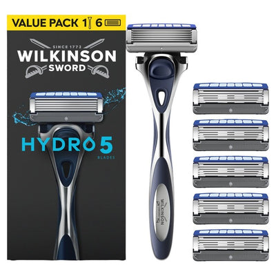 Wilkinson Sword Hydro 5 Herre Barberhøvel med 5 Blad Påfyll Manuell Barberhøvel Pakke