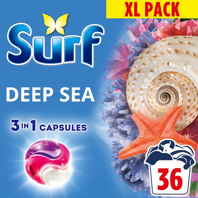 Surf Deep Sea laundry capsules 36 washes (British brand)